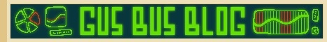 The text 'Gus Bus Blog' in glowing green