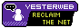 Text 'YESTERWEB RECLAIM THE NET' beside a little chat icon